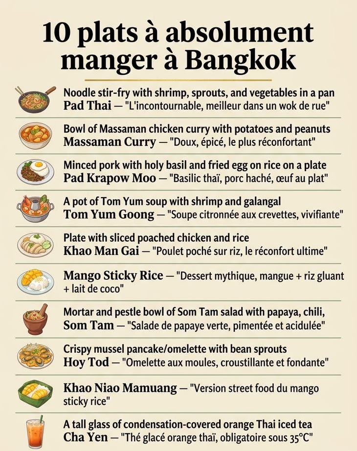 10 plats incontournables Thaïlandais
