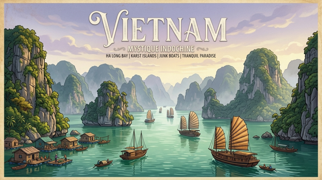 Le paysage des baies du Vietnam